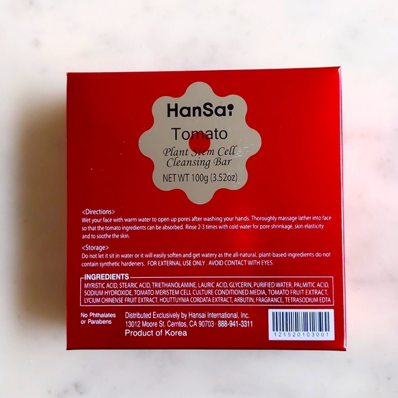 New HanSai Tomato Plant Stem Cell Cleansing Bar NET WT 100g (3.52oz). - Picture 3 of 3